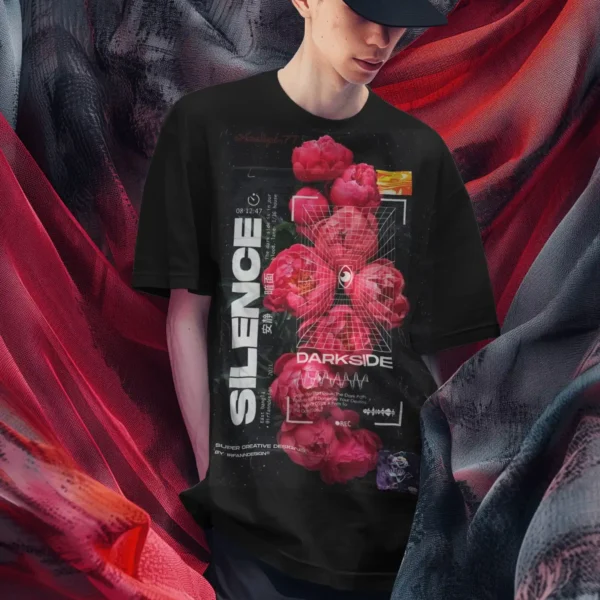 Black Printed Tshirt For Men