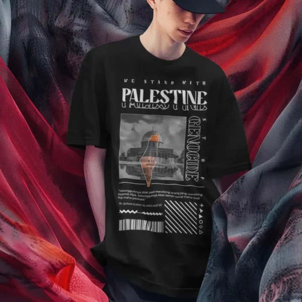 Black City Printed Tshirt For Men