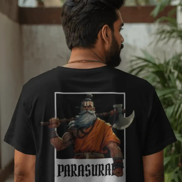 Black Parashuram Printed Tshirt For Men