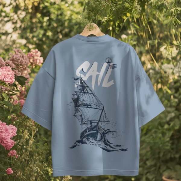 Oversized T-Shirt Sail Ship Graphic