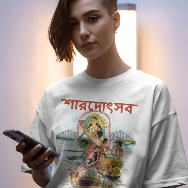 Kolkata's Festival Printed Tshirt For Women