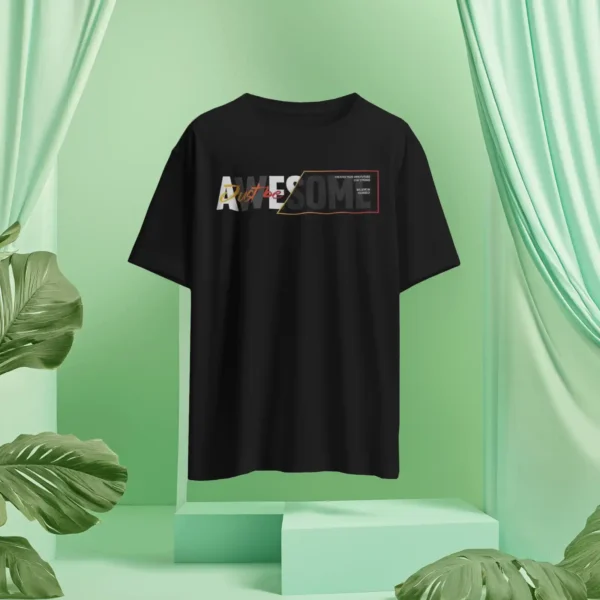Black Awesome Quote Tshirt For Men