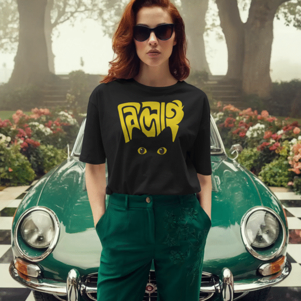 Bengali text Biral Cat Graphic T-Shirt